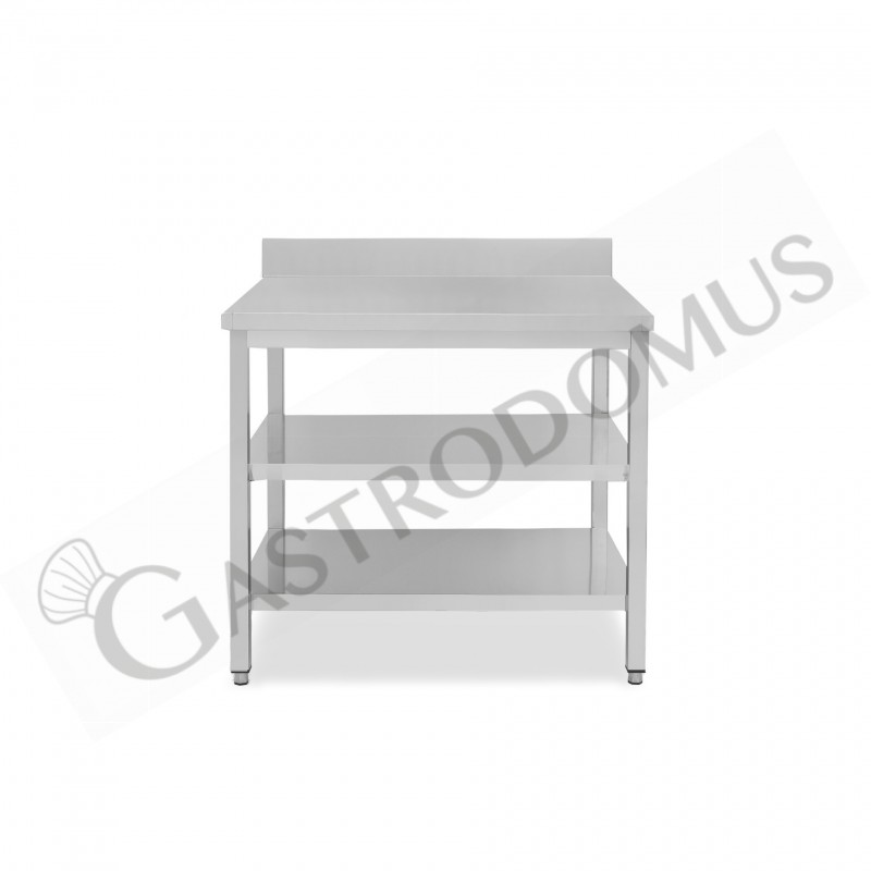 Tavolo inox 2 ripiani alzatina L 900 mm x P 600 mm x H 965 mm Tavolo inox 2 ripiani alzatina L 900 mm x P 600 mm x H 965 mm