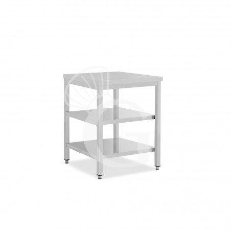 Tavolo inox 2 ripiani L 500 mm x P 800 mm x H 865 mm Tavolo inox 2 ripiani L 500 mm x P 800 mm x H 865 mm