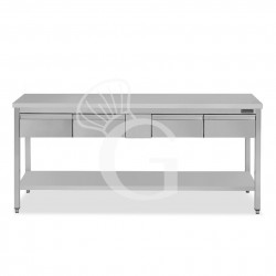 Tavolo inox ripiano 4 cassetti L 1800 mm x P 600 mm x H 850 mm