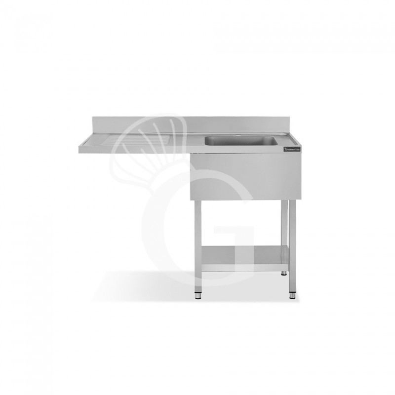Lavello con vano lavastoviglie,gocciolatoio a sinistra,1 vasca, L1200xP600xH950mm