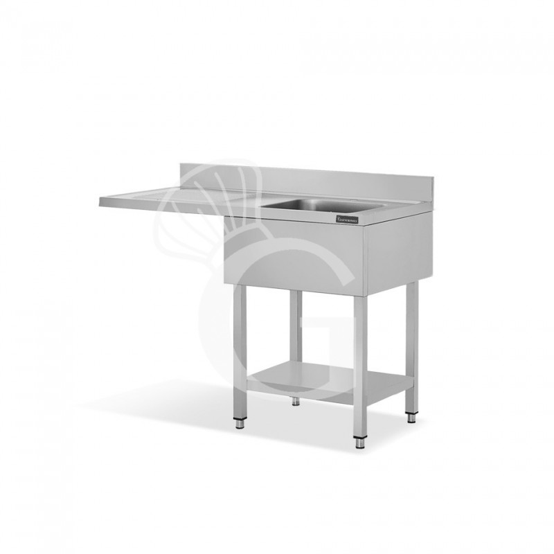 Lavello con vano lavastoviglie,gocciolatoio a sinistra,1 vasca,L1400xP600xH950mm