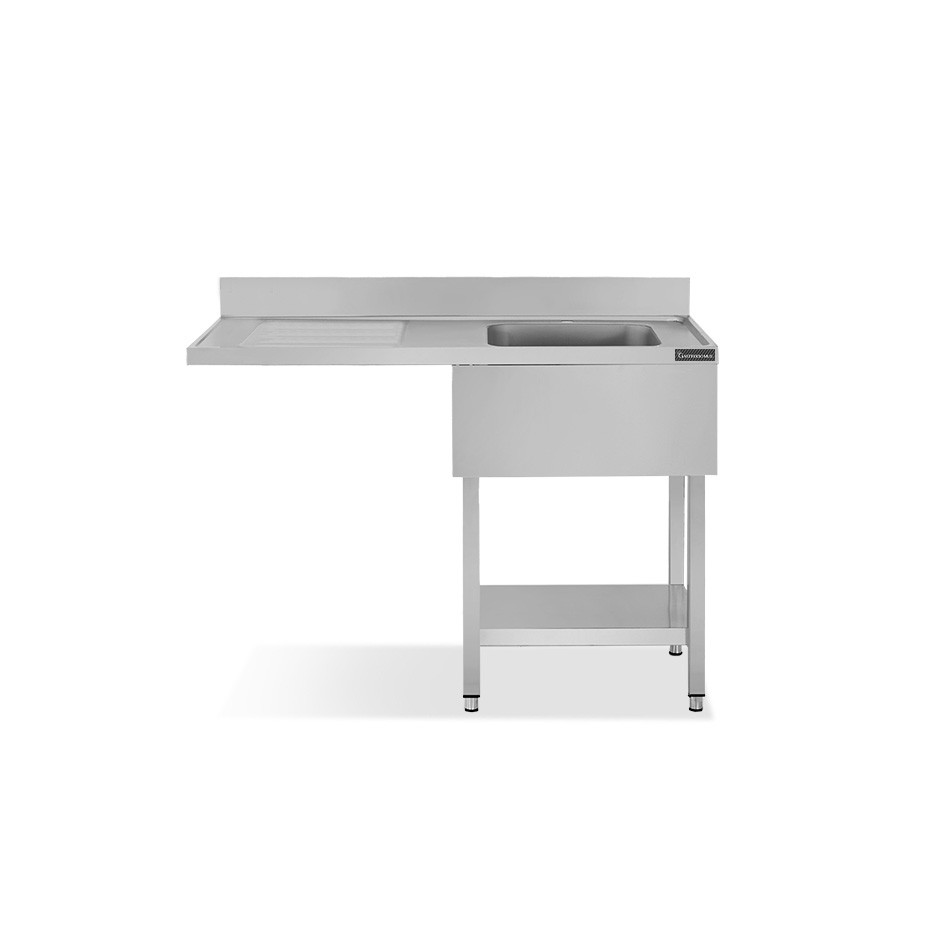 Lavello con vano lavastoviglie,gocciolatoio a sinistra,1 vasca,L1400xP600xH950mm