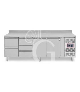 Tavolo Refrigerato 5 cassetti 2 porte 700 mm -2°C/+8°C alzatina per Gastronomia