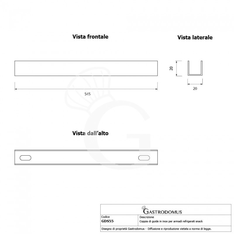 Coppia di guide in inox