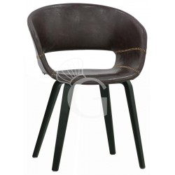 Sedia Yoga con struttura in legno e rivestimento in ecopelle