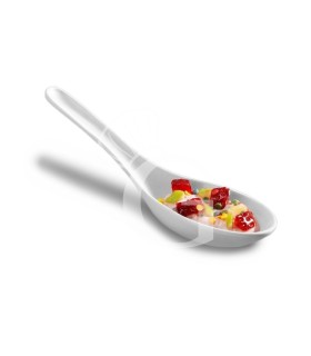 Cucchiaio monoporzione in melamina con dimensioni L 145 mm x P 45 mm x H 50 mm