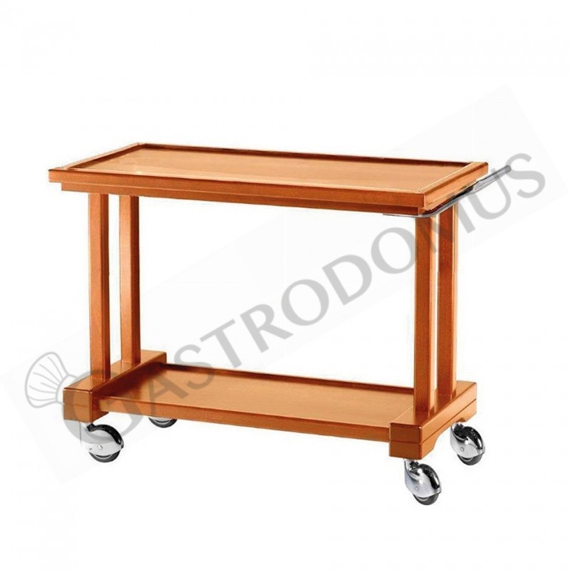 Carrello di servizio in legno massello, piani in multistrato di betulla, L 1150 mm x P 550 mm x H 820 mm