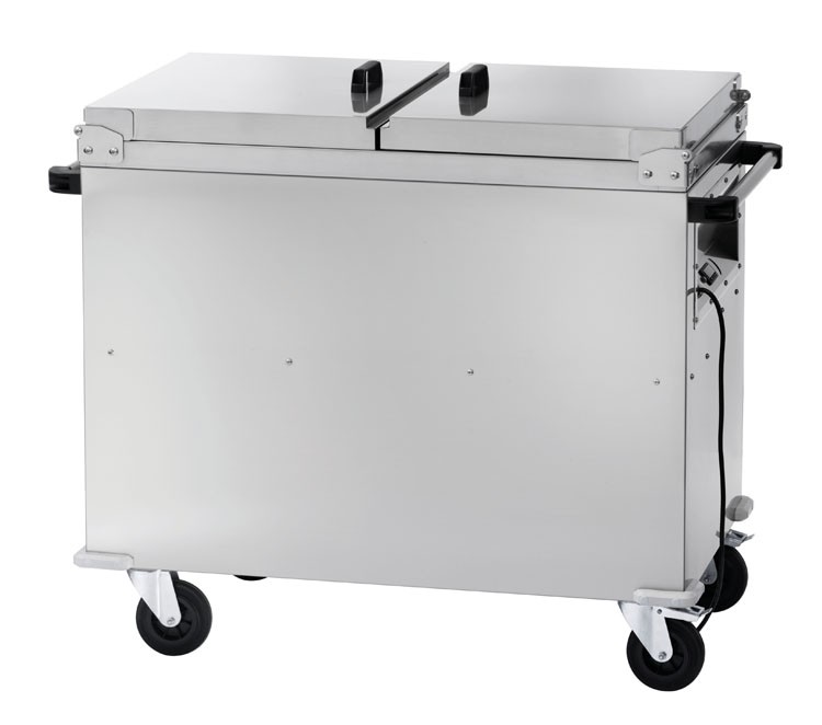 Carrello termico armadiato bagnomaria per 2 bacinelle GN1/1 - L 960 mm x P 680 mm x H 1020 mm