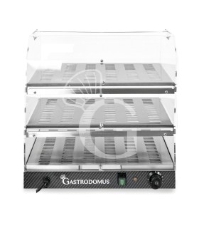 Vetrina Riscaldata inox e plexiglass 3 piani +30°C/+90°C L 510 mm x P 350 mm x H 550 mm