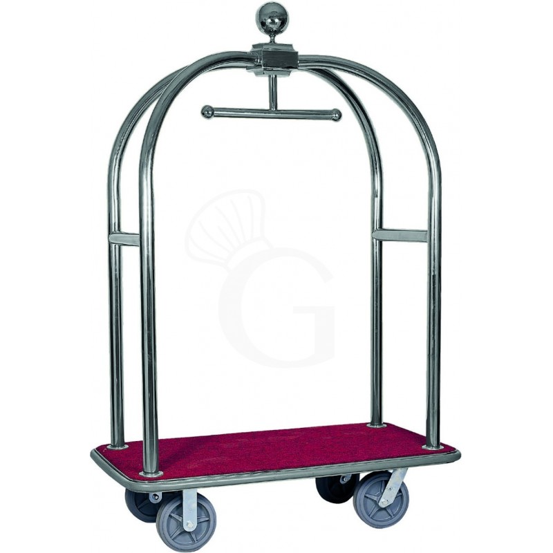 Carrello portavaligie e portabiti in acciaio inox - L 1240 mm x P 640 mm x H 1900 mm