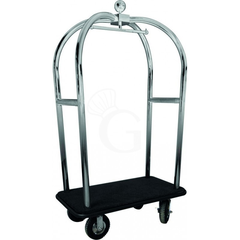 Carrello portavaligie e portabiti in acciaio inox - L 1100 mm x P 620 mm x H 1980 mm