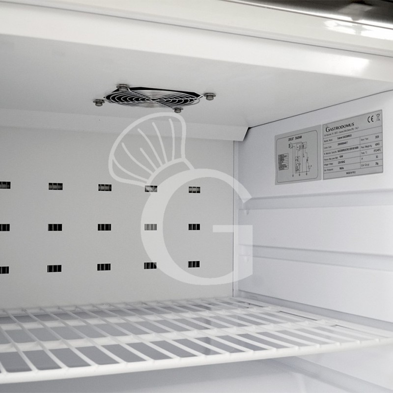 Armadio refrigerato statico in acciaio inox, 0°C/+8°C, 92 Lt, gas R600A, classe energetica B
