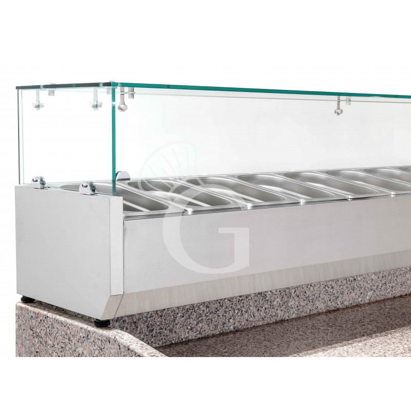 Banco Pizza 600x400 2 porte vetrina 7 bacinelle GN1/4 390 LT