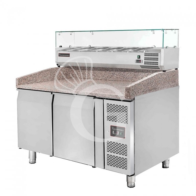 Banco Pizza 600x400 2 porte vetrina 7 bacinelle GN1/4 390 LT