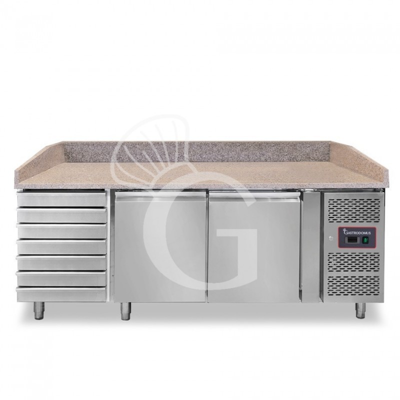 Banco pizza 600x400 2 porte 7 cassetti 390 LT Banco pizza 600x400 2 porte 7 cassetti 390 LT