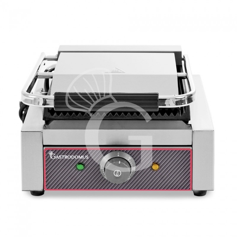 Piastra per Panini singola rigata in ghisa - L 310 mm x P 380 mm x H 210/520 mm