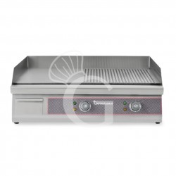 Fry Top elettrico da banco piastra liscia e rigata doppia 4400 W Monofase