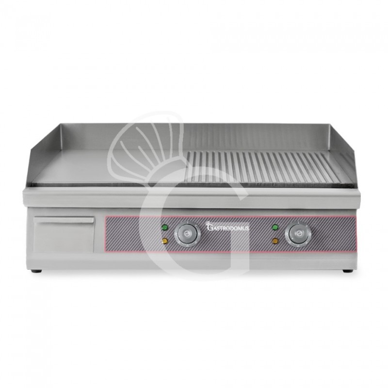 Fry Top elettrico da banco piastra liscia e rigata doppia 4400 W Monofase Fry Top elettrico da banco piastra liscia e rigata doppia 4400 W Monofase