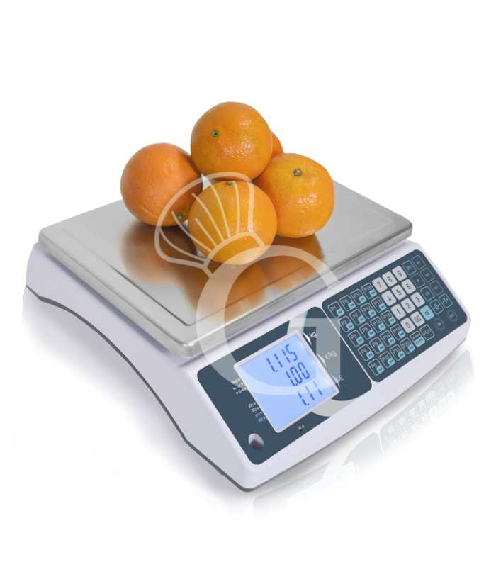 Bilancia commerciale senza colonna portata 30 Kg precisione 5/10 g L 330 mm x P 345 mm x H 117 mm