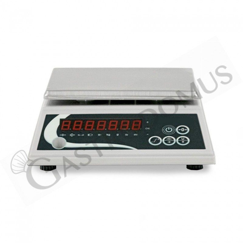Bilancia in ABS controllo del peso display LED portata 6 Kg precisione 1 g L 205 mm x P 250 mm x H 80 mm Bilancia in ABS controllo del peso display LED portata 6 Kg precisione 1 g L 205 mm x P 250 mm x H 80 mm