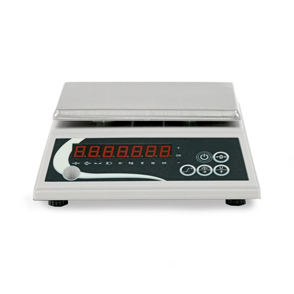 Bilancia in ABS controllo del peso display LED portata 6 Kg precisione 1 g L 205 mm x P 250 mm x H 80 mm