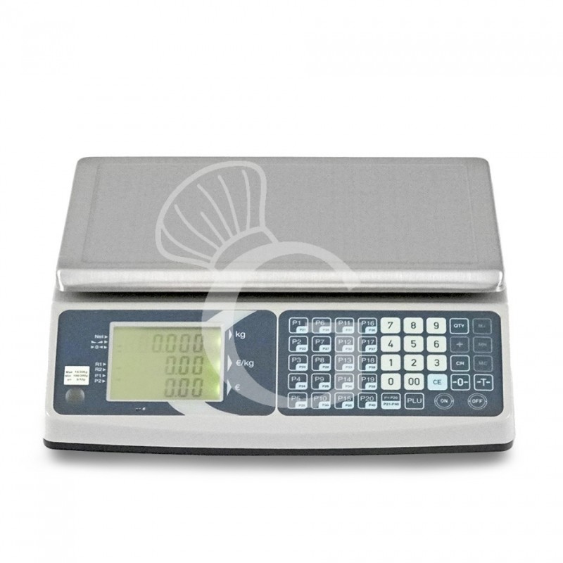 Bilancia commerciale senza colonna portata 15 Kg precisione 2/5 g L 330 mm x P 345 mm x H 117 mm Bilancia commerciale senza colonna portata 15 Kg precisione 2/5 g L 330 mm x P 345 mm x H 117 mm