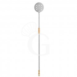 Pala per Pizza per cuocere forata in acciaio inox Ø 260 mm H 1700 mm