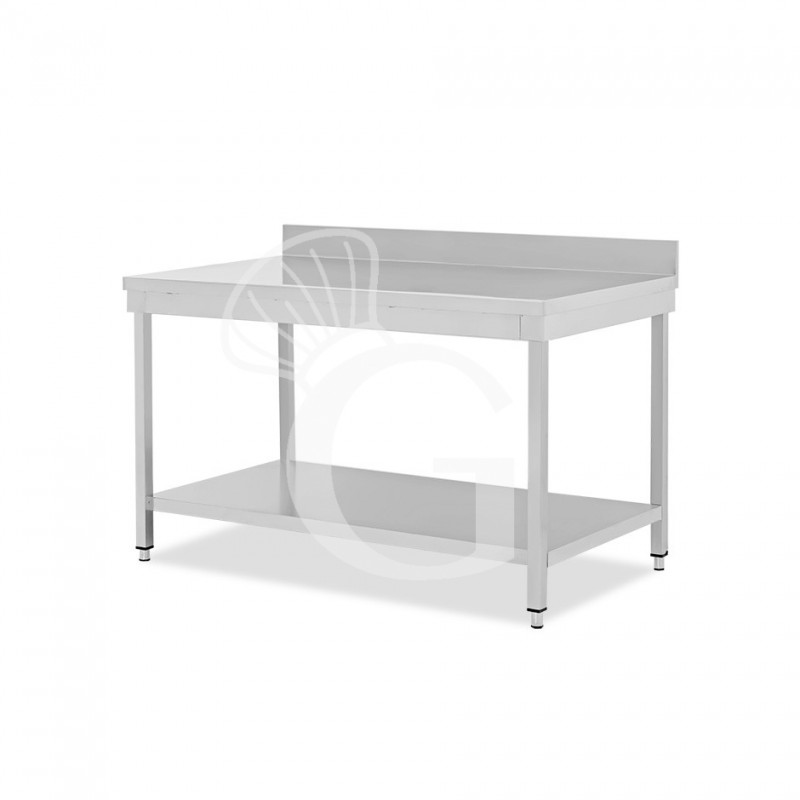 Tavolo inox 1 ripiano alzatina L 1600 mm x P 600 mm x H 965 mm