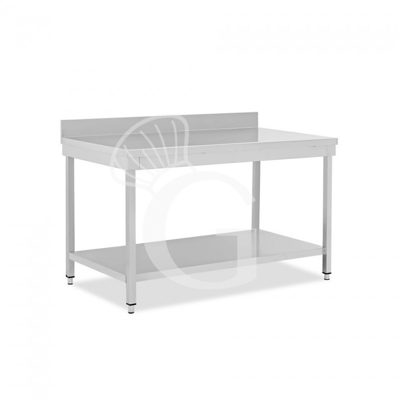 Tavolo inox 1 ripiano alzatina L 1600 mm x P 600 mm x H 965 mm