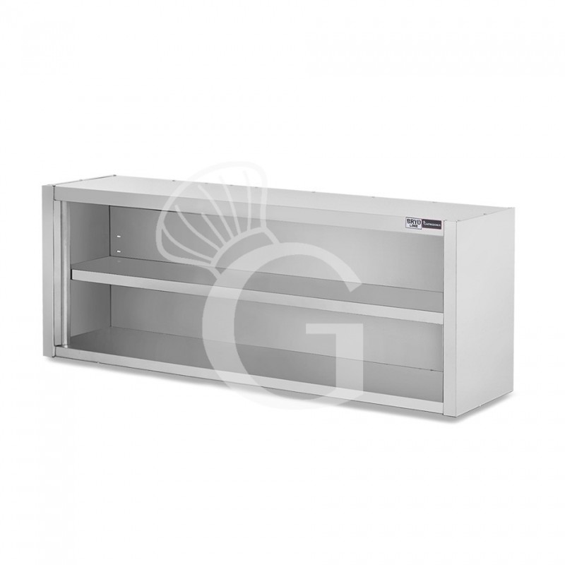 Pensile inox a giorno con 1 ripiano, L 1900 mm x P 400 mm x H 660 mm