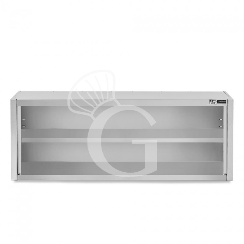 Pensile inox a giorno con 1 ripiano, L 1900 mm x P 400 mm x H 660 mm