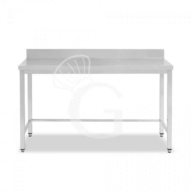 Tavolo inox con alzatina L 1900 mm x P 700 mm x H 950 mm Tavolo inox con alzatina L 1900 mm x P 700 mm x H 950 mm