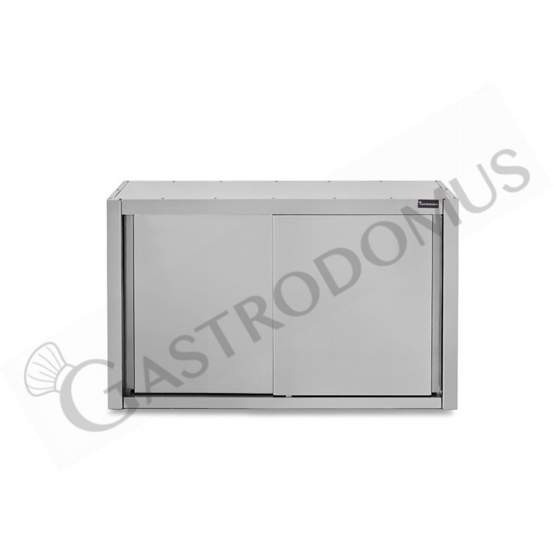Pensile acciaio inox con sgocciolatoio,1 ripiano forato,porte scorrevoli L 1200 x P 400 x H 660 mm Pensile acciaio inox con sgocciolatoio,1 ripiano forato,porte scorrevoli L 1200 x P 400 x H 660 mm