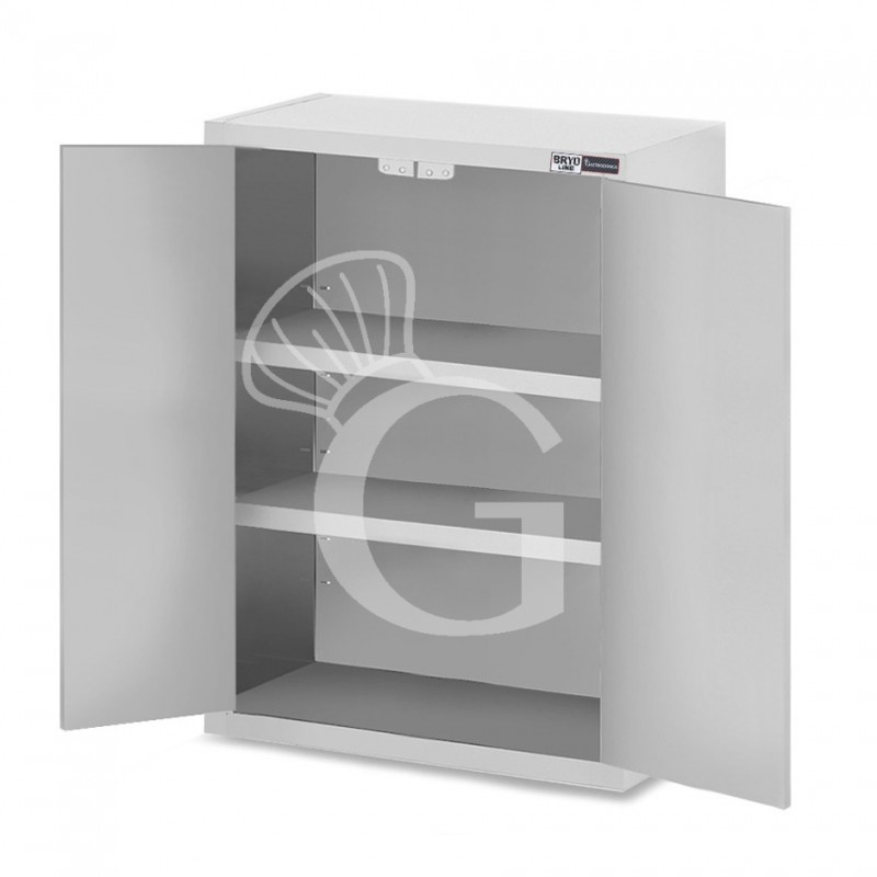 Pensile inox con 2 porte battenti, 2 ripiani, L 1000 x P 400 x H 1000 mm