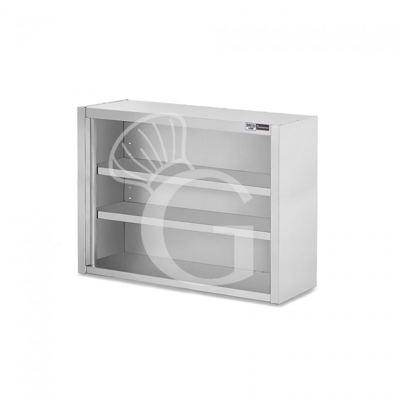 Pensile inox a giorno con 2 ripiani, L 1000 mm x P 400 mm x H 1000 mm