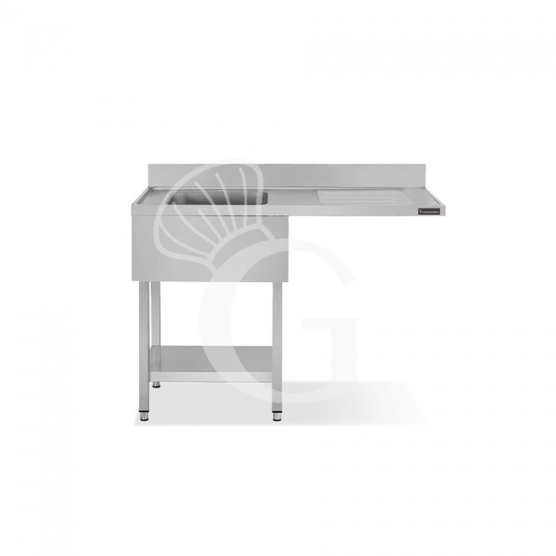 Lavello con vano lavastoviglie,gocciolatoio a destra,1 vasca,L1200xP600xH950mm