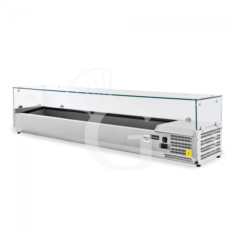 Vetrinetta refrigerata per pizzeria L 1800 mm per 8 bacinelle GN1/3