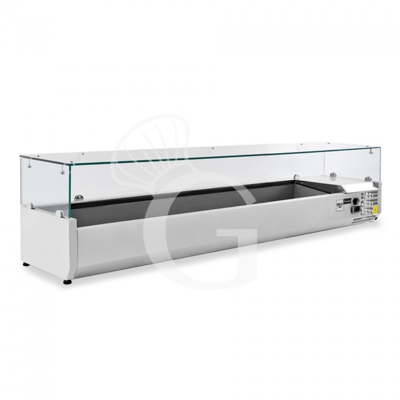 Vetrinetta refrigerata per pizzeria L 1800 mm per 8 bacinelle GN1/3
