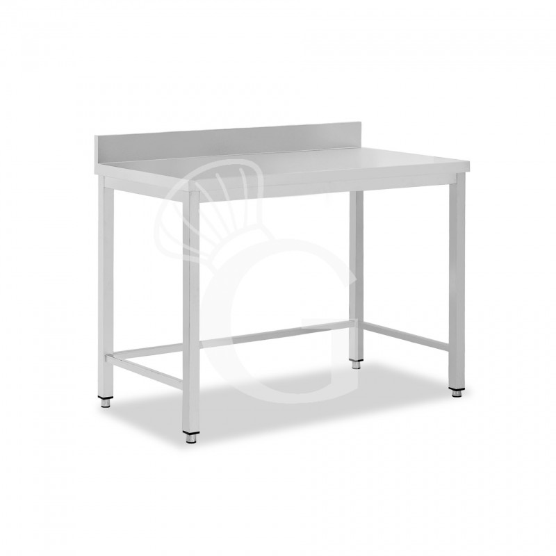Tavolo inox con alzatina L 800 mm x P 700 mm x H 950 mm