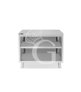 Tavolo a giorno in acciaio inox con 2 ripiani L 1200 mm x P 600 mm x H 865 mm
