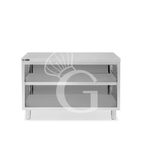 Tavolo a giorno in acciaio inox con 2 ripiani L 1600 mm x P 600 mm x H 865 mm