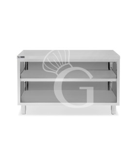 Tavolo a giorno in acciaio inox con 2 ripiani L 1800 mm x P 600 mm x H 865 mm