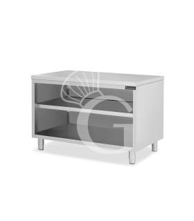 Tavolo a giorno in acciaio inox con 2 ripiani L 1600 mm x P 700 mm x H 850 mm