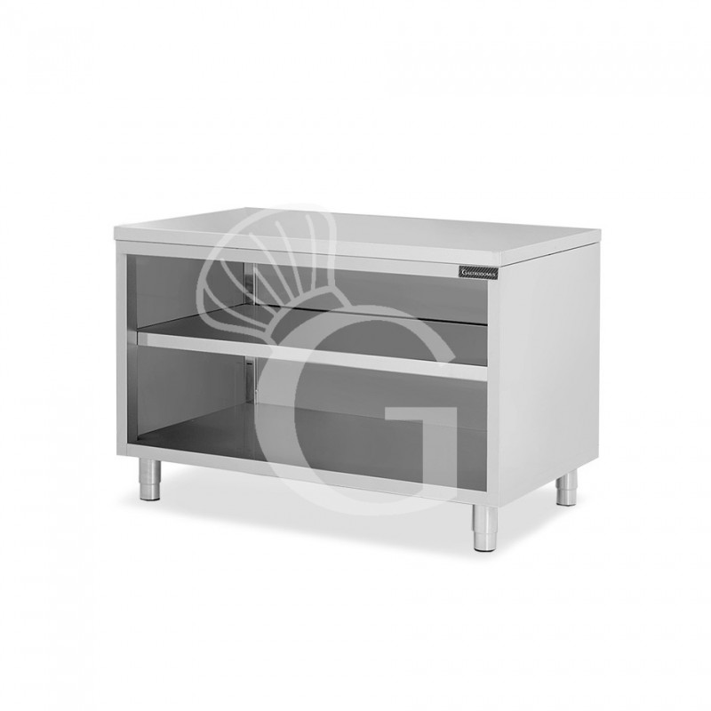 Tavolo a giorno in acciaio inox con 2 ripiani L 1600 mm x P 700 mm x H 850 mm