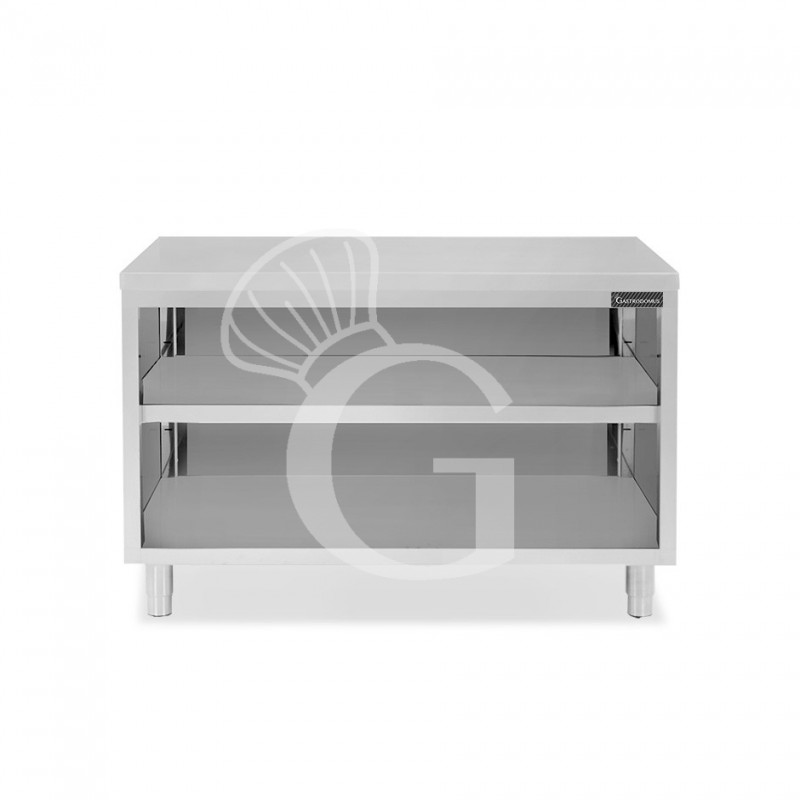 Tavolo a giorno in acciaio inox con 2 ripiani L 1600 mm x P 700 mm x H 850 mm