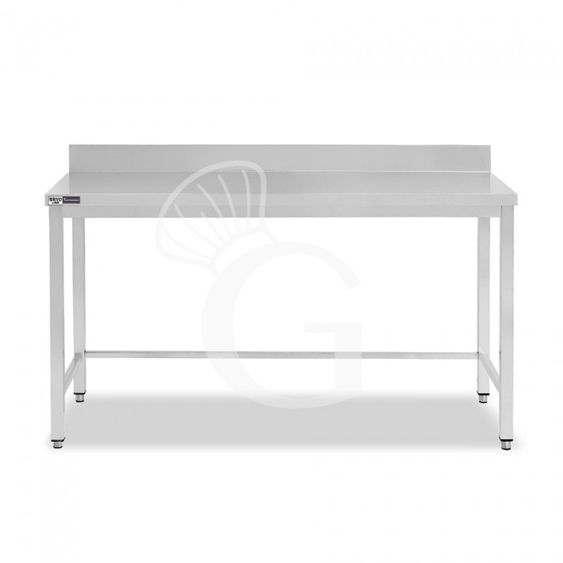 Tavolo inox con alzatina L 2000 mm x P 700 mm x H 965 mm Tavolo inox con alzatina L 2000 mm x P 700 mm x H 965 mm