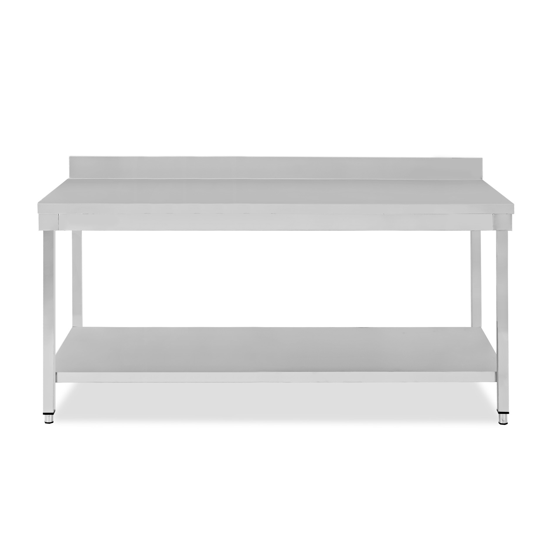 Tavolo inox 1 ripiano alzatina L 2000 mm x P 600 mm x H 950 mm
