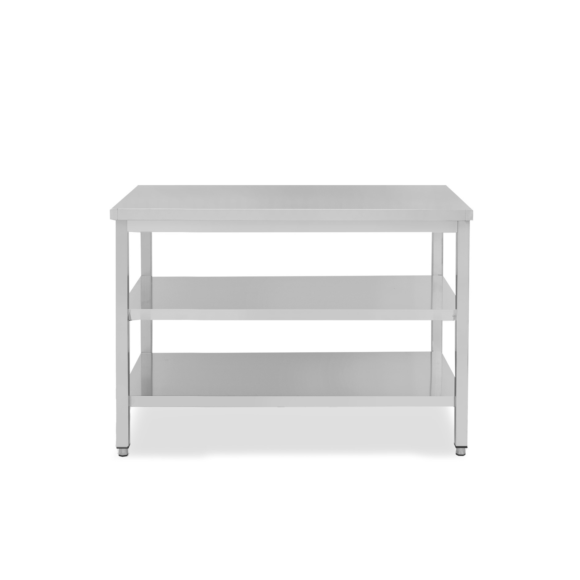 Tavolo inox 2 ripiani L 1200 mm x P 600 mm x H 850 mm