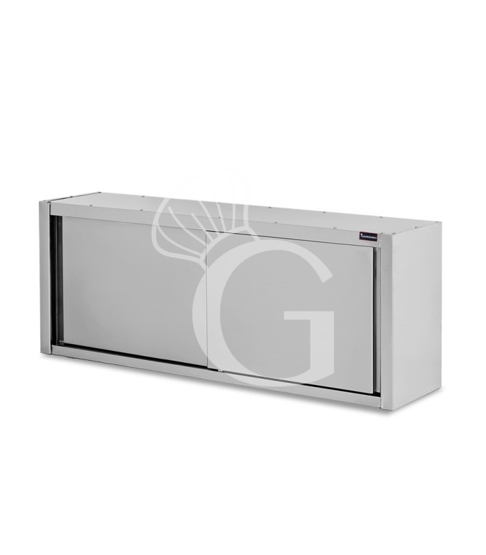 Pensile acciaio inox con porte scorrevoli, 1 ripiano, L 2000 x P 400 x H 660 mm