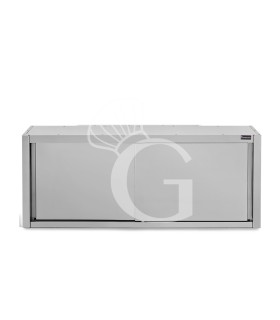 Pensile acciaio inox con porte scorrevoli, 1 ripiano, L 2000 x P 400 x H 660 mm